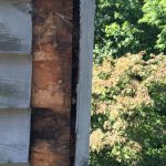 Water Staining from Leak at top of Chimney