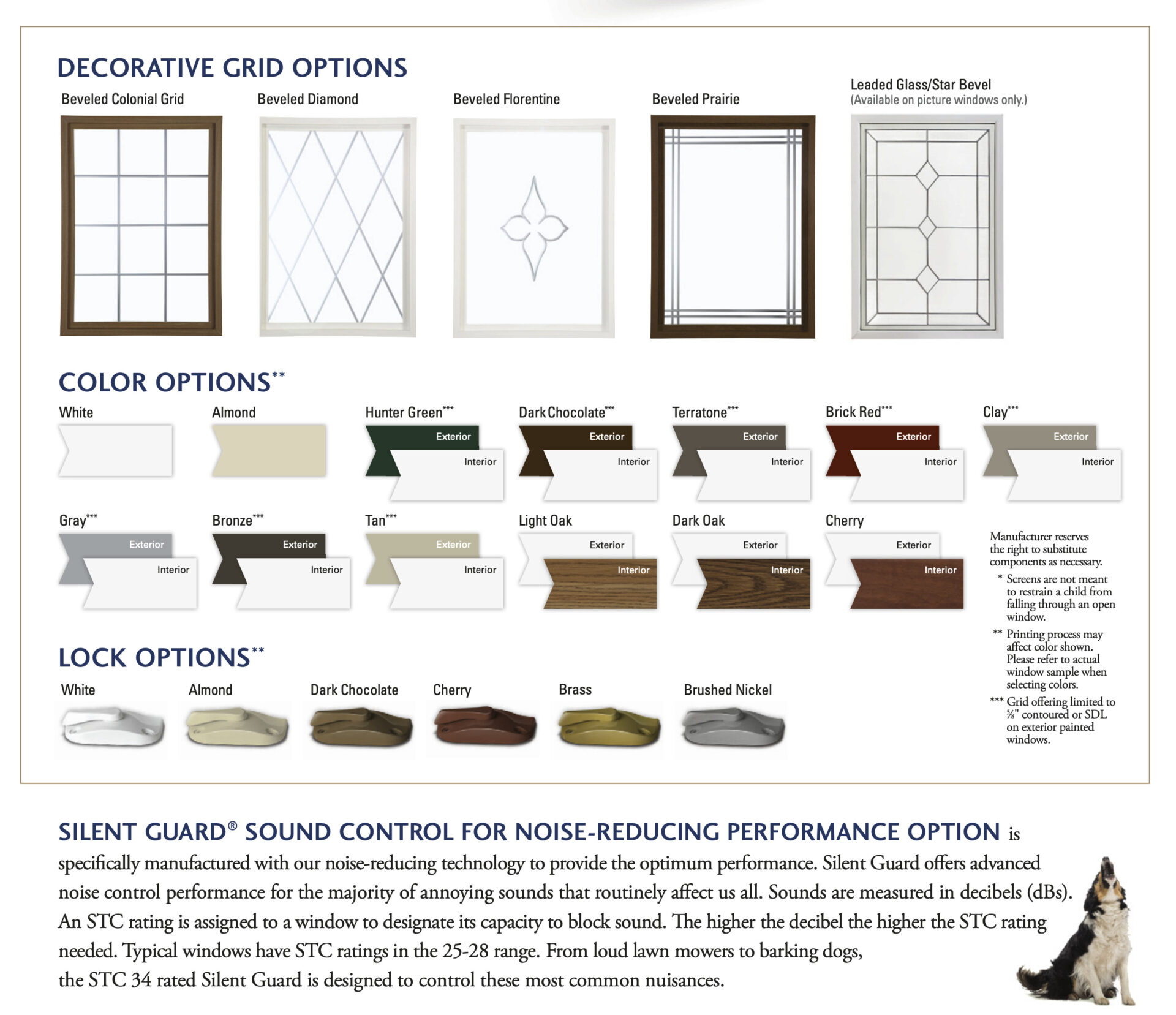 Replacement Window Decorative color options