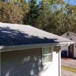 Benton Harbor MI Seamless Gutters Needle Guard Fascia Soffit 02 New white seamless gutters and aluminum fascia on a Benton Harbor, MI home
