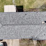 Overhead drone view of the completed hip roof replacement in Baroda, MI