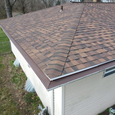 Finished NorthGate Burnt Sienna roof edge in Coloma, MI