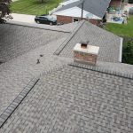 Chimney saddle and flashing on new NorthGate roof in Stevensville, MI