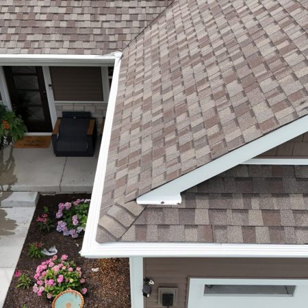 White Solution Cover gutter protection along a long eave run in Valparaiso, IN